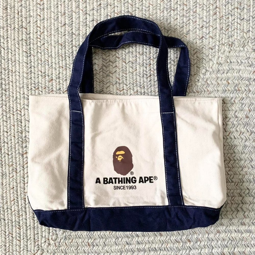A bathing ape bape canvas off white tote shoulder bag - Picture 1 of 3